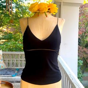 Alice + Olivia Air Black Cami Mesh Inserts XS (0)